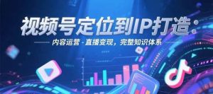 视频号定位到IP打造：账号搭建-内容运营-直播变现，完整知识体系-轻创网