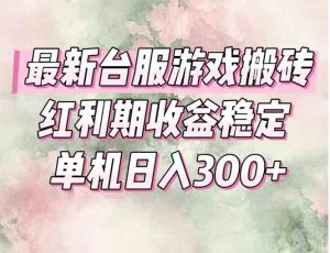 最新台服游戏搬砖，红利期收益高稳定，操作简单，小白闭眼入。-轻创网