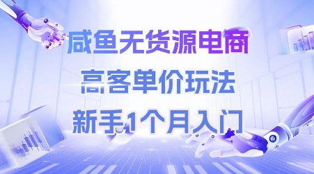 咸鱼无货源电商，高客单价玩法，新手1个月入门-轻创网