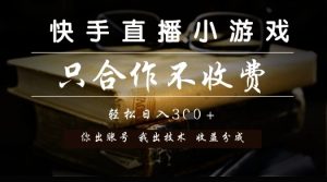 快手直播小游戏，只合作不收费，你出账号我出技术， 分润模式【揭秘】-轻创网