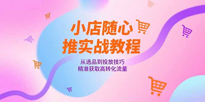 小店随心推实战教程，从选品到投放技巧，精准获取高转化流量-轻创网
