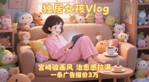 单个账号涨粉71W！用AI制作独居女孩Vlog，宫崎骏画风，治愈感拉满，一条广告报价3W-轻创网