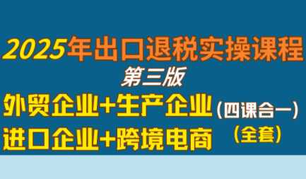崔sir·出口退税实操-外贸企业+生产企业+跨境电商+进口企业(四课合一)-轻创网