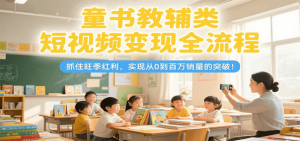 童书教辅类短视频变现全流程，抓住旺季红利，实现从0到百万销量的突破！-轻创网