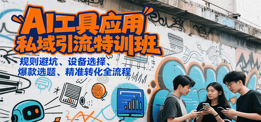 AI工具应用私域引流特训班，规则避坑、设备选择、爆款选题、精准转化全流程-轻创网