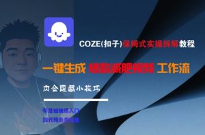 COZE(扣子)保姆式实操拆解教程，一键生成爆款减肥视频工作流，批量产出高质量视频-轻创网