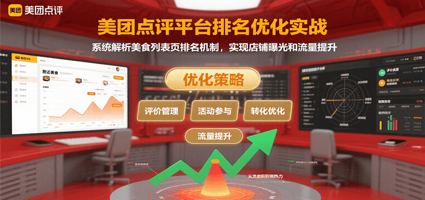 美团点评平台排名优化实战，系统解析美食列表页排名机制，实现店铺曝光和流量提升-轻创网