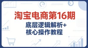 淘宝电商第16期，底层逻辑解析+核心操作教程，运营、推广提升能力的必学课程+配套资料-轻创网