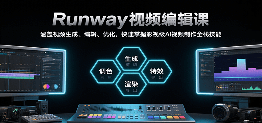 Runway视频编辑课，涵盖视频生成、编辑、优化，快速掌握影视级AI视频制作全栈技能-轻创网