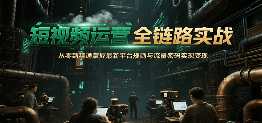 短视频运营全链路实战，从零到精通掌握最新平台规则与流量密码实现变现-轻创网