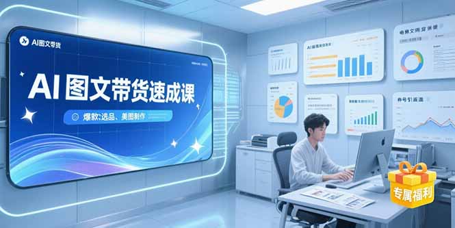 AI图文带货速成课，养号引流秘籍，爆款选品策略，美图制作全流程-轻创网