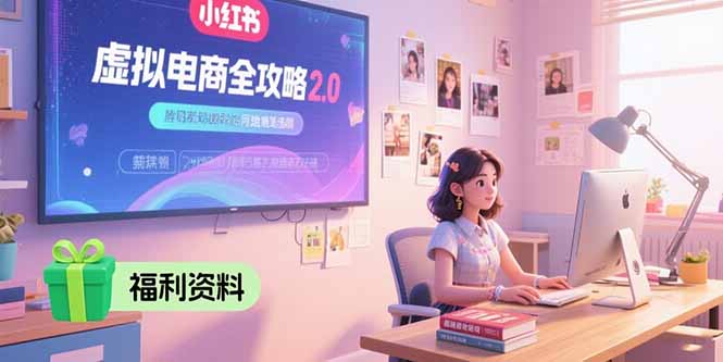 虚拟电商全攻略2.0，开店选品实操流程，账号定位、货源发布、笔记发布技巧-轻创网
