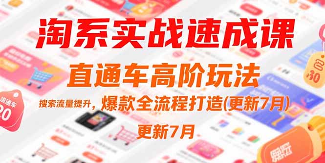 淘系实战速成课，直通车高阶玩法，搜索流量提升，爆款全流程打造(更新7月-轻创网