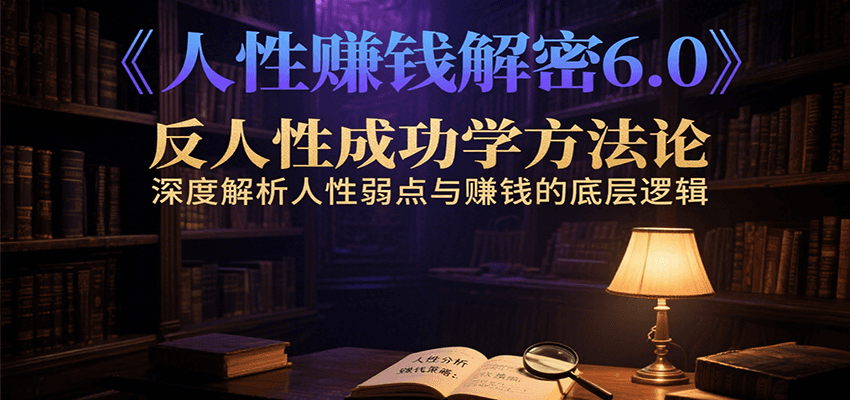 人性赚钱解密6.0，反人性成功学方法论，深度解析人性弱点与赚钱的底层逻辑-轻创网