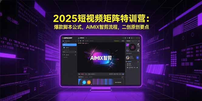 2025短视频矩阵特训营：爆款脚本公式，AIMIX智剪流程，二创原创要点-轻创网