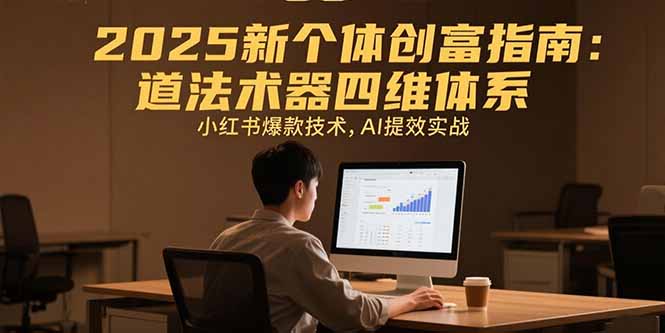 2025新个体创富指南：道法术器四维体系，小红书爆款技术，AI提效实战-轻创网