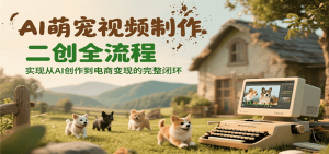 AI萌宠视频制作二创全流程，实现从AI创作到电商变现的完整闭环-轻创网