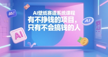 AI壁纸赛道系统课程，有不挣钱的项目，只有不会搞钱的人-轻创网