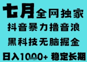 7月最新风口抖音无人直播撸音浪，长期稳定，非短期，全自动运行，低门槛无脑，日入1k+【揭秘】-轻创网