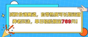 减肥食谱赛道，自带热度可长期运营，养老玩法，单日轻松搞定769-轻创网