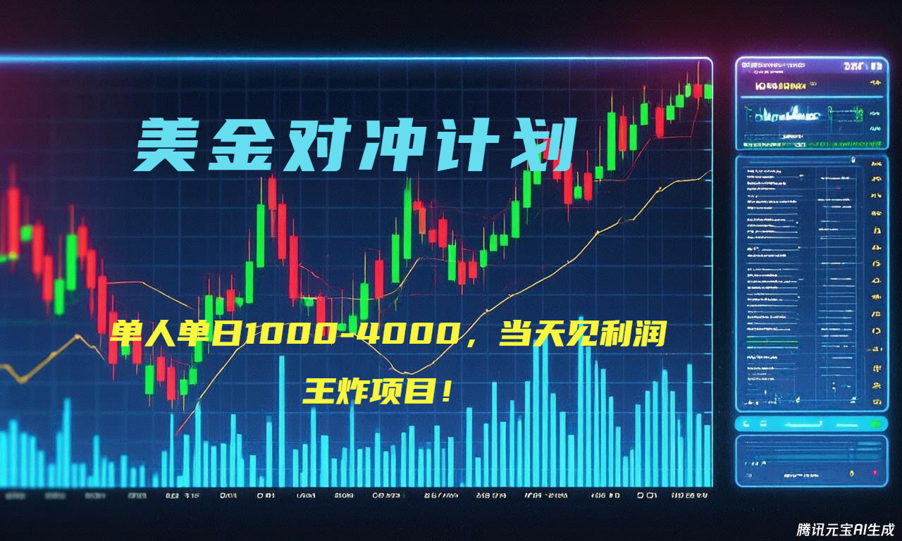 2025年最暴力项目“美金先登计划”最新最强对冲战法，每日实际收益1K-4K-轻创网