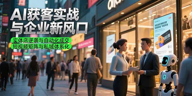 AI获客实战与企业新风口，实体店逆袭与自动化成交 短视频矩阵与私域体系化-轻创网