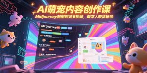 AI萌宠内容创作课，Midjourney制图到可灵视频，数字人带货玩法-轻创网