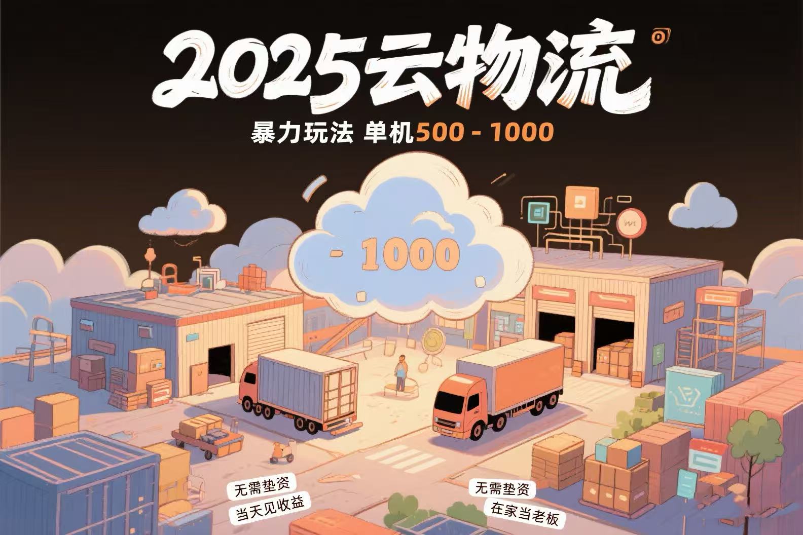 云物流赚差价，项目纯利润500~1000，无需垫资，当天到账。不需要有车，…-轻创网