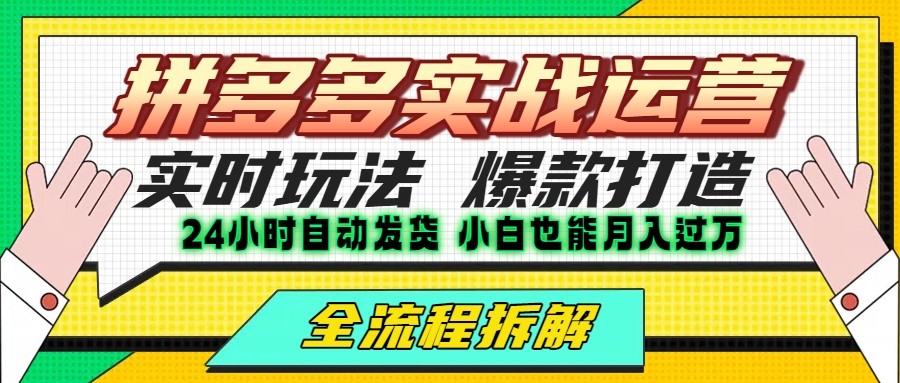 拼多多最新实战运营高投产：长久稳定项目，单店利润一天三位数-轻创网