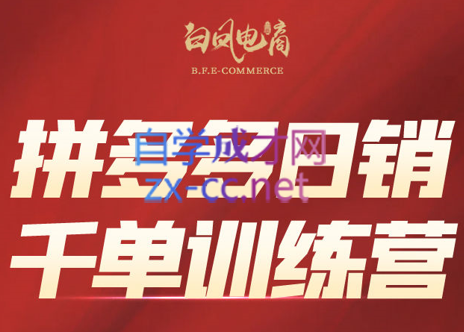 白凤电商·拼多多日销千单训练营(更新7月)-轻创网