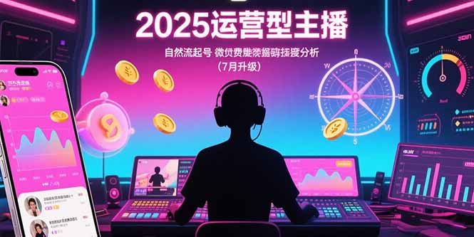 2025运营型主播：自然流起号，微付费投放技巧，罗盘数据深度解析(7月更新-轻创网
