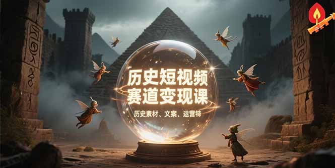 历史短视频赛道变现课，百集素材库应用，文案剪辑技巧，账号运营全案-轻创网