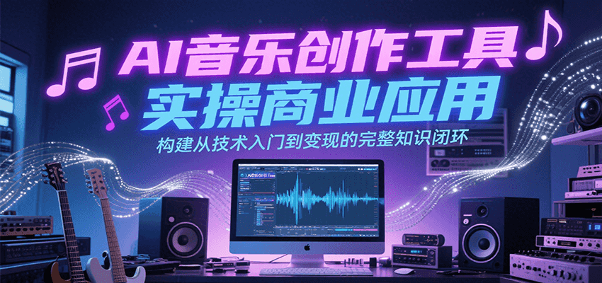 AI音乐创作工具实操商业应用，构建从技术入门到变现的完整知识闭环-轻创网