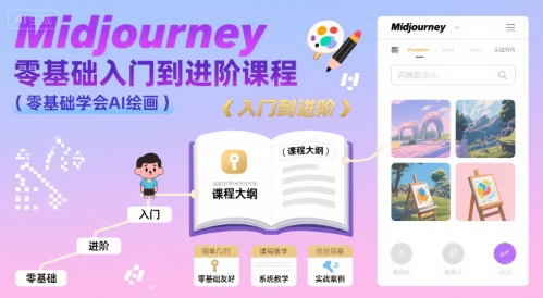 midjourney零基础入门到进阶课程，零基础学会AI绘画-轻创网