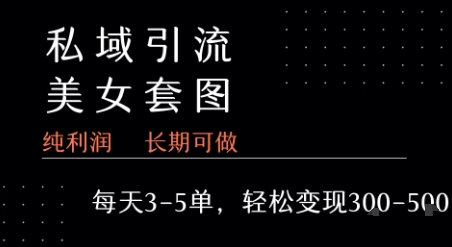 私域卖套图每天3-5单   每单利润99-2张+-轻创网