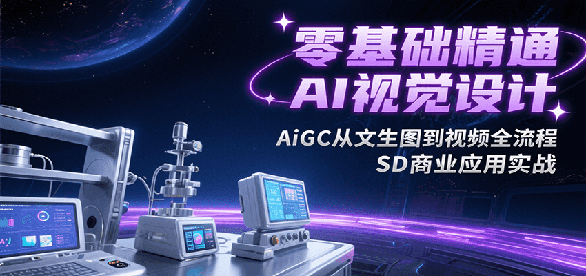 零基础精通AI视觉设计，AiGC从文生图到视频全流程，SD商业应用实战-轻创网