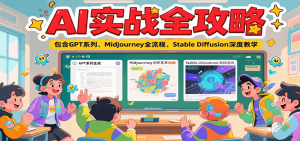 AI实战全攻略，包含GPT系列、Midjourney全流程、Stable Diffusion深度教学-轻创网
