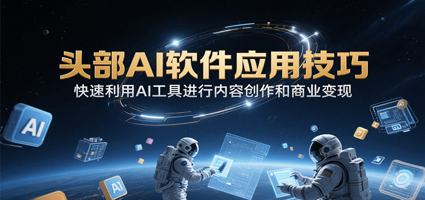 头部AI软件应用技巧，快速利用AI工具进行内容创作和商业变现-轻创网