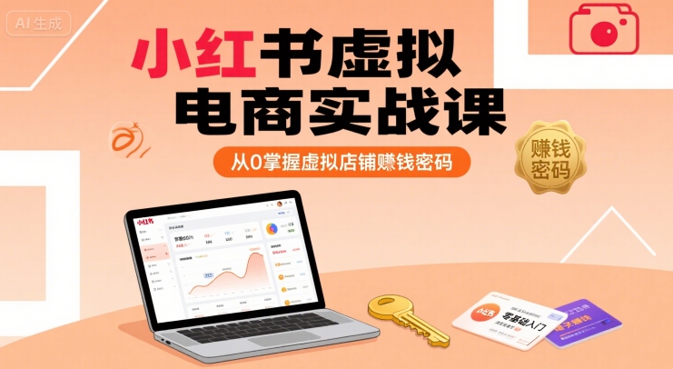 小红书虚拟电商实战课，从0掌握虚拟店铺賺钱密码-轻创网