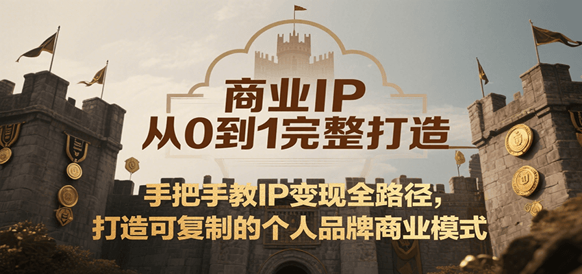 商业IP从0到1完整打造，手把手教IP变现全路径，打造可复制的个人品牌商业模式-轻创网