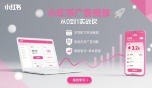 小红书广告投放从0到1的实战课,学完即可开始投放,拒绝无效广告消耗-轻创网