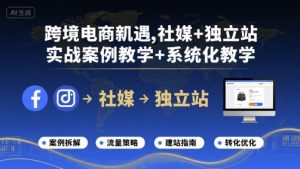 跨境电商新机遇，社媒+独立站，实战案例教学+系统化教学-轻创网