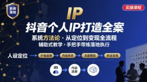 抖音个人IP系统落地实操大课，实操课程，辅助落地-轻创网