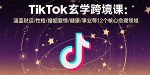 TikTok玄学跨境课:涵盖财运/性格/婚姻爱情/健康/事业等12个核心命理领域-轻创网