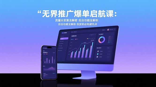 无界推广爆单启航课：流量分发算法解密 后台功能全解析 投放前必知避坑点-轻创网