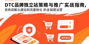 DTC品牌独立站策略与推广实战指南，系统讲解从建站到流量转化的全链路运营-轻创网