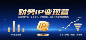 财务IP变现营:9大变现方式、定位设计、产品包装,成交与群发售批量转化-轻创网