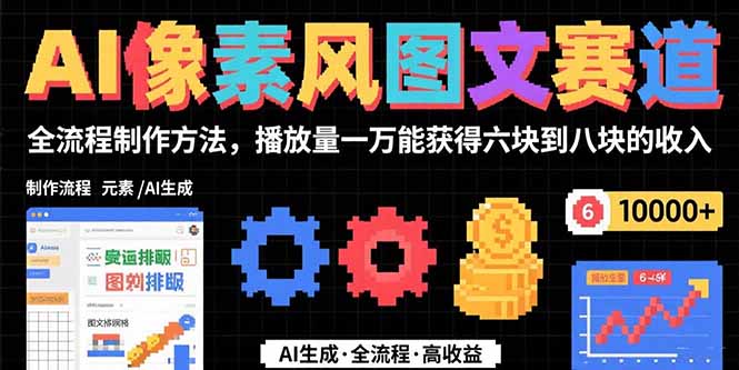 AI像素风图文赛道：全流程制作方法，播放量一万能获得6块到8块的收入-轻创网