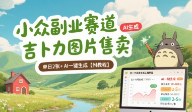 小众副业赛道 吉卜力图片售卖 单日2张+ AI一键生成【附教程】-轻创网