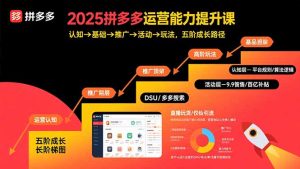 2025拼多多运营能力提升课:认知→基础→推广→活动→玩法,五阶成长路径-轻创网
